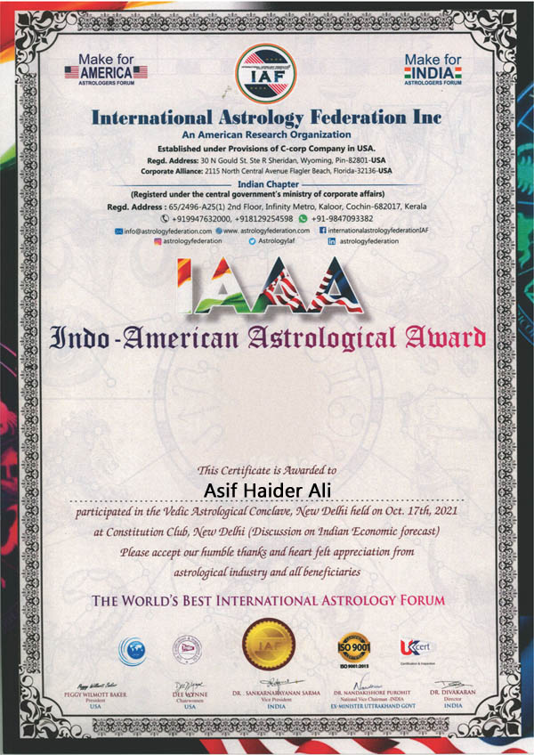 Asif Haider Ali award